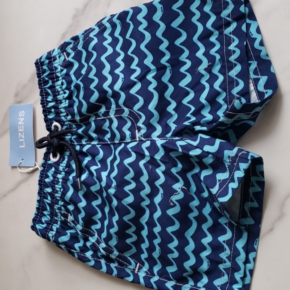 LIZENS UPF 50+ Quick Dry Beach Swim Trunks in Blue Wave Size 3-6 Months - Picture 3 of 9